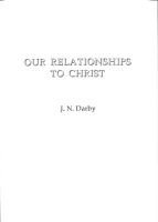 Our Relationships to Christ