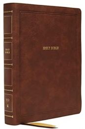 NKJV Large Print Wide Margin Reference Bible, Brown Leathersoft