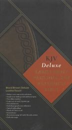 KJV Deluxe Personal Size, Large Print Reference Holy Bible in Black/Brown Leathertouch