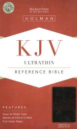 KJV Ultrathin Reference Holy Bible in Saddle Brown Leathertouch