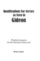 Qualifications for Service as seen in Gideon
