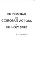 The Personal and Corporate Actions of the Holy Spirit