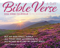 Bible Verse 2026 Desk Calendar with Magnet Backer