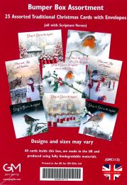 25 Assorted Traditional Christmas Cards GMC113
