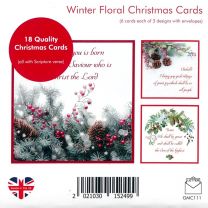 18 Winter Floral Christmas Cards GMC111
