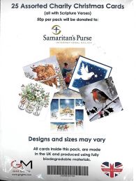 25 Assorted Charity Christmas Cards all with Scripture Verses