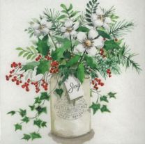 10 Christmas Cards, Festive Flowers, GMC137