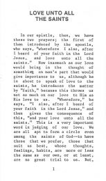 Love Unto All the Saints