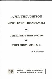 A Few Thoughts on Ministry in the Assembly