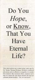 Do You Hope, or Know, That You Have Eternal Life?