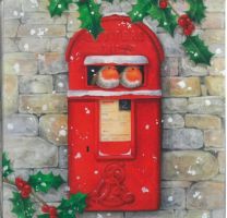 Christmas Cards, Birds in a Postbox, GMC089