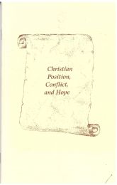 Christian Position, Conflict, and Hope