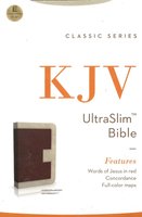 KJV Ultraslim Holy Bible in Ivory/Cranberry Leathersoft