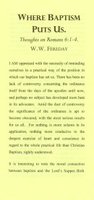 Where Baptism puts us. Thoughts on Romans 6:1-4