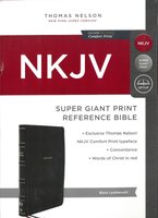 NKJV Bible, Super Giant Print, Reference Bible, Black Leathersoft