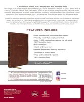 NKJV Large Print Wide Margin Reference Bible, Brown Leathersoft