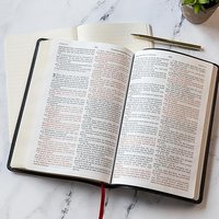 KJV Large Print Thinline Bible, Black Genuine Leather