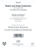 10 Robin and Holly Collection Christmas Cards "Wreath and Robins" GM21106