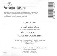 10 Christmas Cards "A child is Born" SP20141