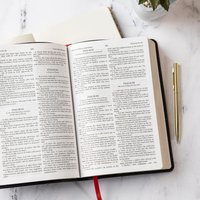 KJV Thinline Bible, Black Genuine Leather