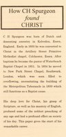 How CH Spurgeon found Christ