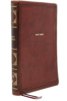 NKJV Super Giant Print Reference Bible, Brown Leathersoft