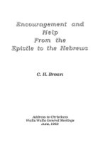 Encouragement and Help from the Epistle to the Hebrews