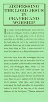 Addressing the Lord Jesus in Prayer or Worship