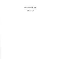 Blank Card, He Cares 1 Peter 5:7 (QN101)
