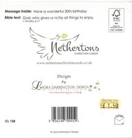 Birthday Card 30th, CL158