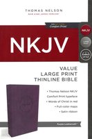 NKJV Bible, Value, Large Print, Thinline Bible, Purple Leathersoft